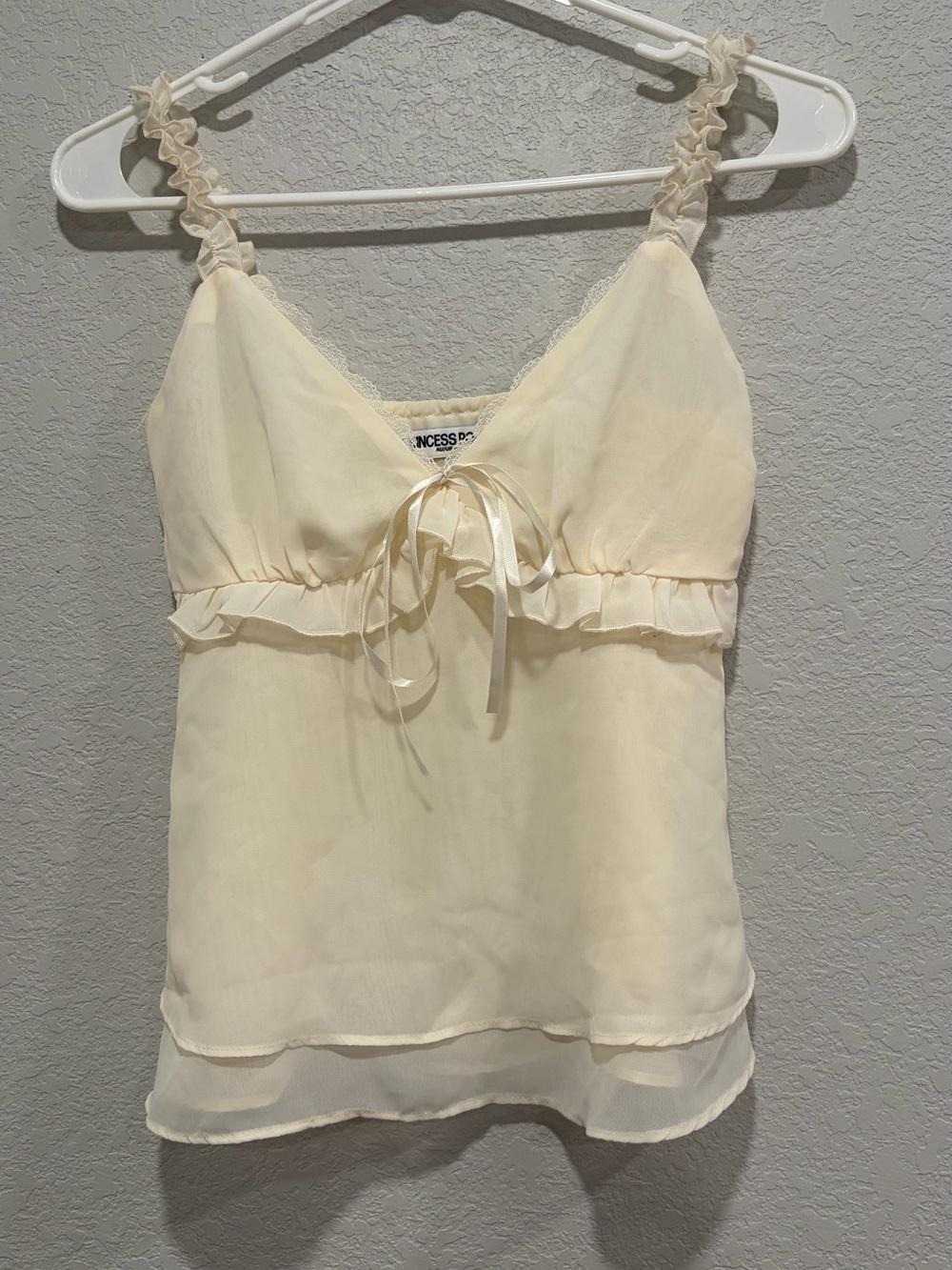 Princess Polly Cream Ruffle-Trim Camisole - Picture 3 of 6